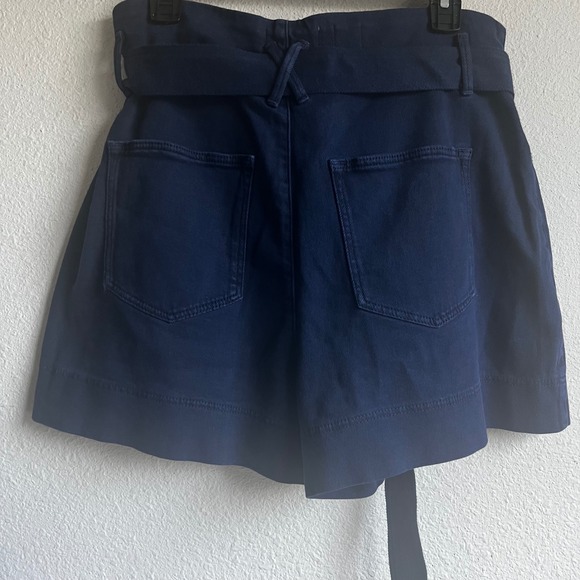 Ted Baker London Danikii High Waisted Denim Shorts Navy Blue Tie Waist Size 32 - Picture 4 of 16